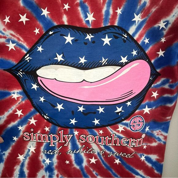 Simply Southern Red White Blue USA 4th of July Short Sleeve Tee NWT Size Small - Picture 7 of 11